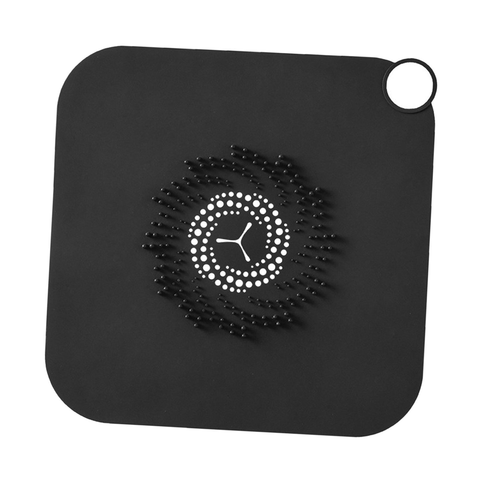 Floor Drain Cover Hair Catcher Floor Drain Pad Bathtub Drain Cover Black