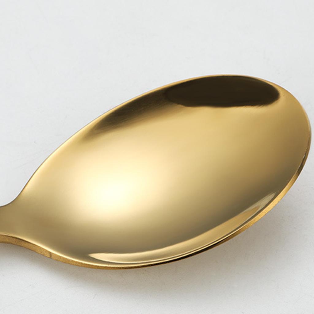 5x Glossy Tableware Cutlery Set Knife Spoon Fork Flatware Gold