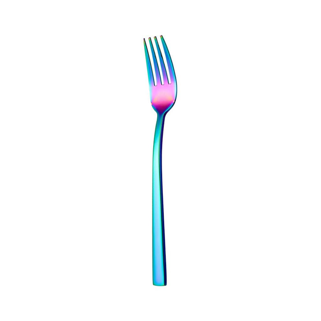 5x Glossy Tableware Cutlery Set Knife Spoon Fork Flatware Rainbow