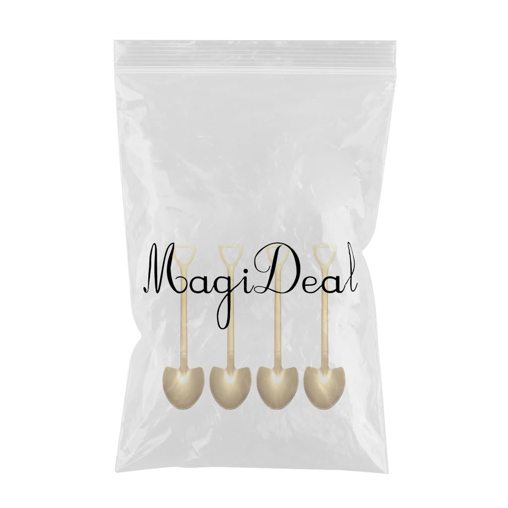 Ice Cream Spoon Coffee Spoon Cutlery Shovel Shape Stirring Scoop Flatware point gold