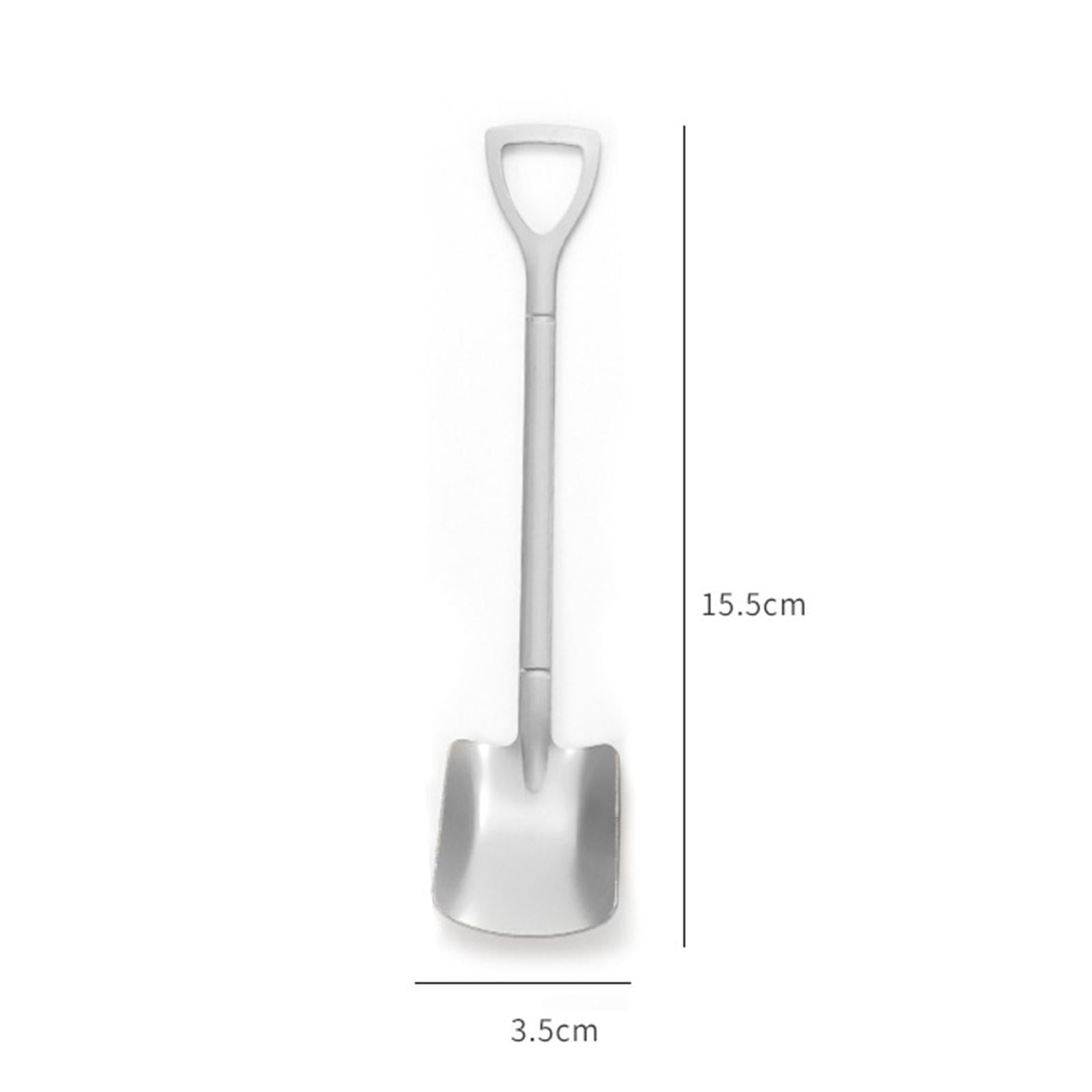 Ice Cream Spoon Coffee Spoon Cutlery Shovel Shape Stirring Scoop Flatware flat silver