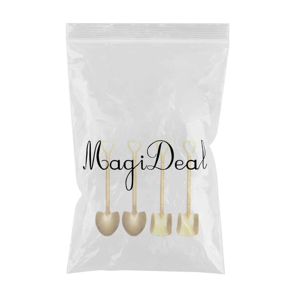 Ice Cream Spoon Coffee Spoon Cutlery Shovel Shape Stirring Scoop Flatware pointed flat gold