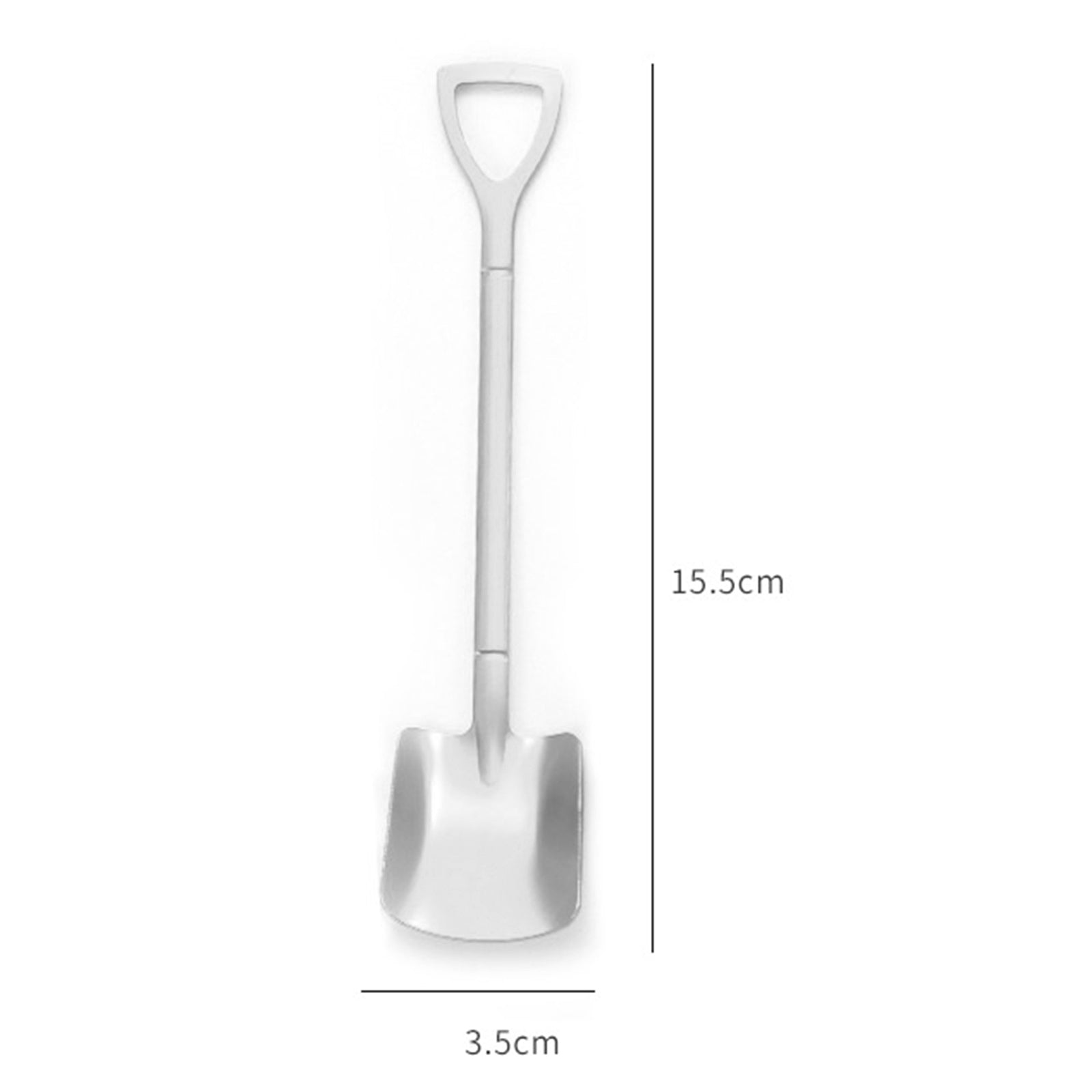 Ice Cream Spoon Coffee Spoon Cutlery Shovel Shape Stirring Scoop Flatware pointed flat silver