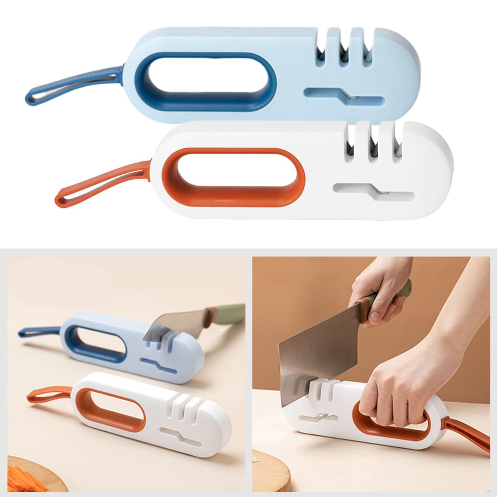 4-in-1 Kitchen Sharpener Ceramic Stone Tungsten Carbide Blue