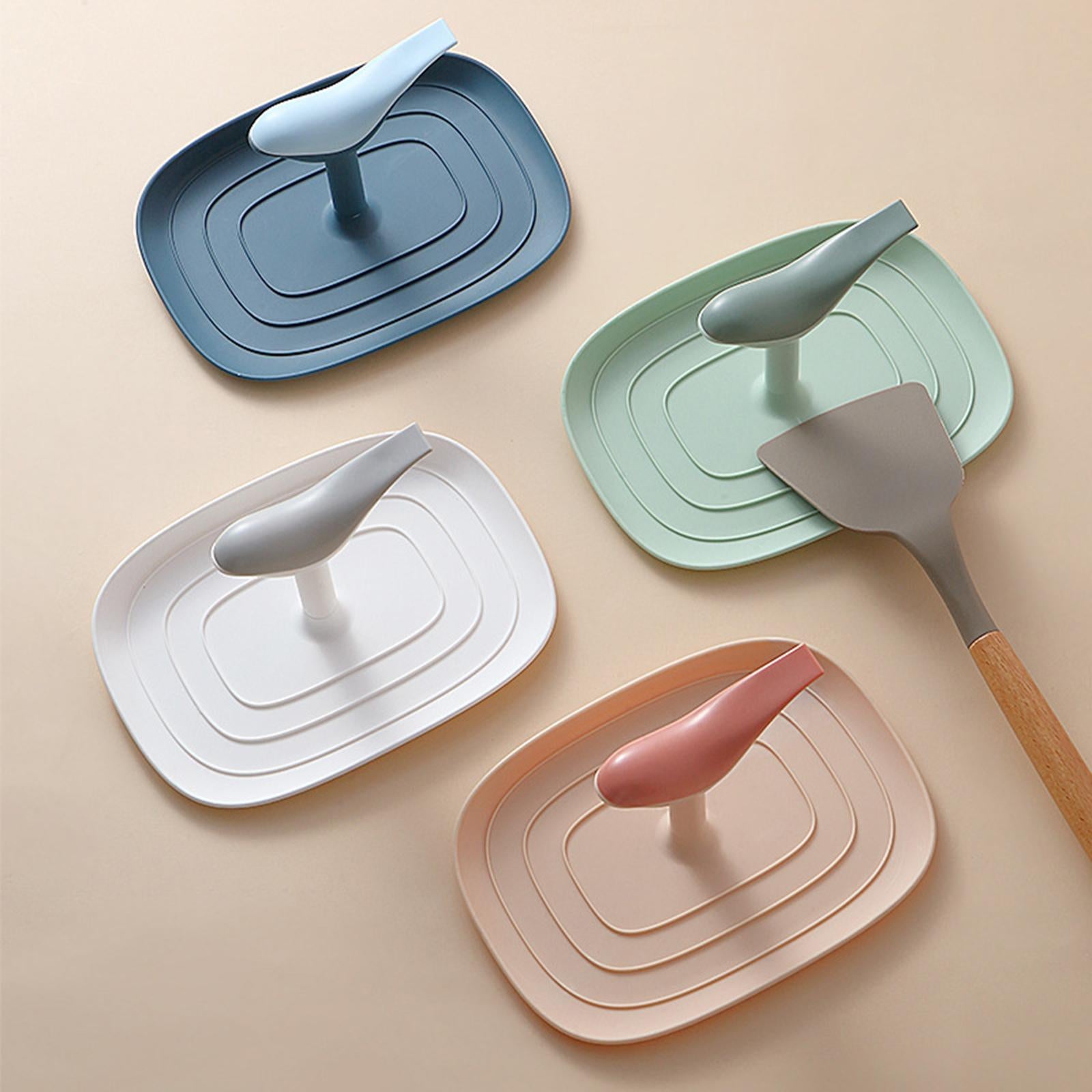 Kitchen Pot Lid Holder Countertop Cookware Spoon Rest Stand Rack Blue