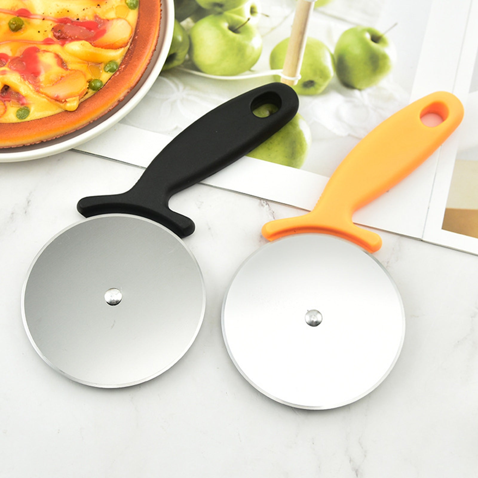 Stainless Steel Cake Pizza Cutter Household Pizza Knife Cake Tools Black