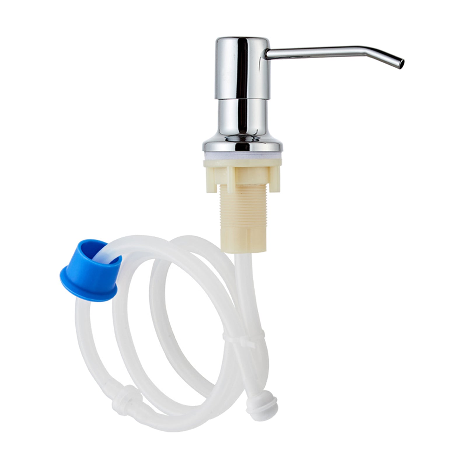 Stainless Steel Sink Soap Dispenser Pump Head W/ Extension Silicone Tube Chrome