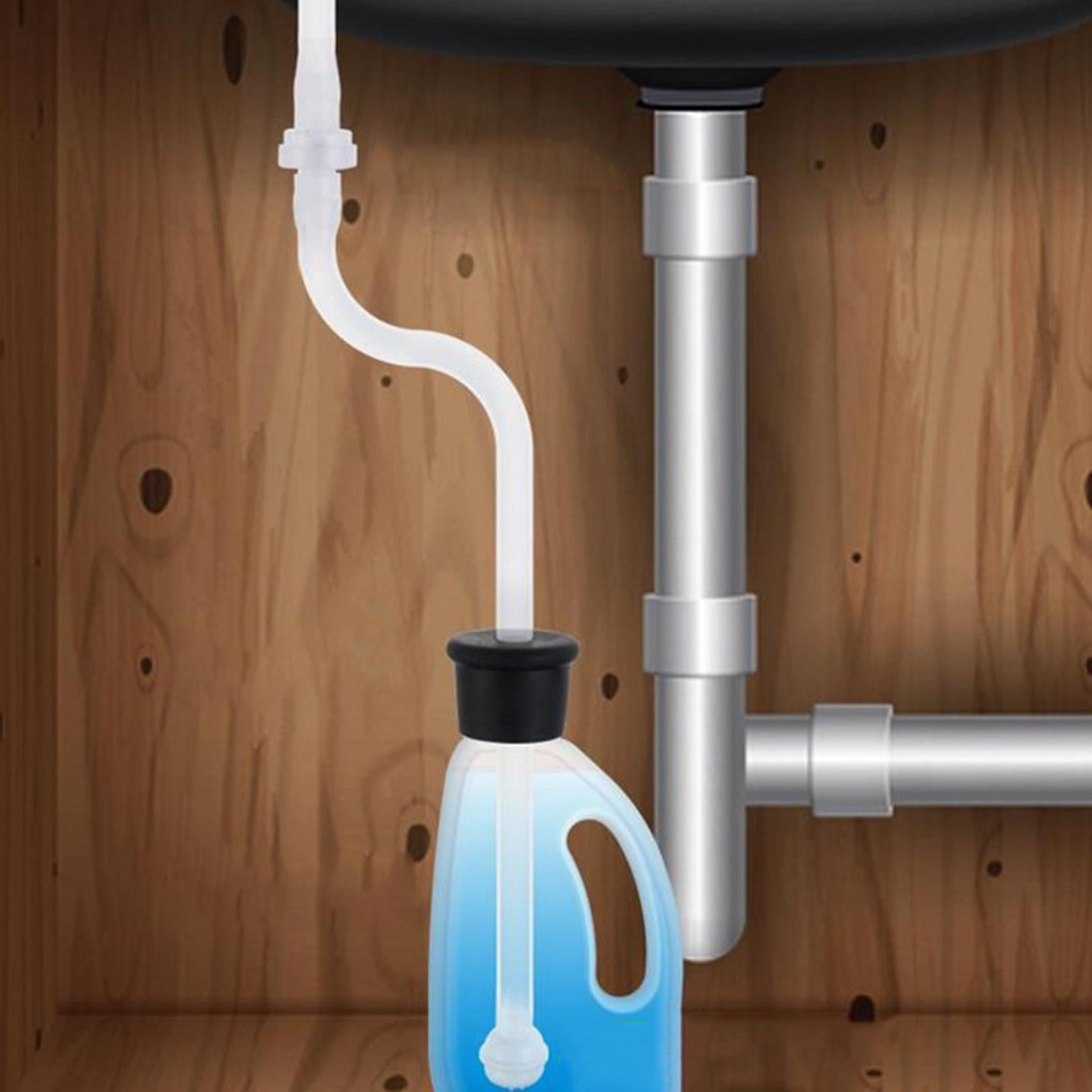 Stainless Steel Sink Soap Dispenser Pump Head W/ Extension Silicone Tube Black