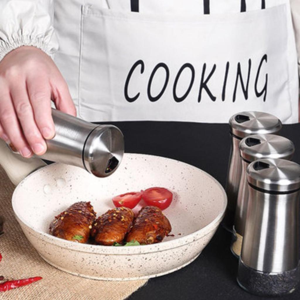 2pcs Salt and Pepper Shaker Dining Dressing Spice Dispenser Seasoning Can