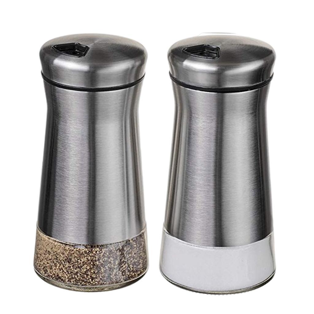 2pcs Salt and Pepper Shaker Dining Dressing Spice Dispenser Seasoning Can