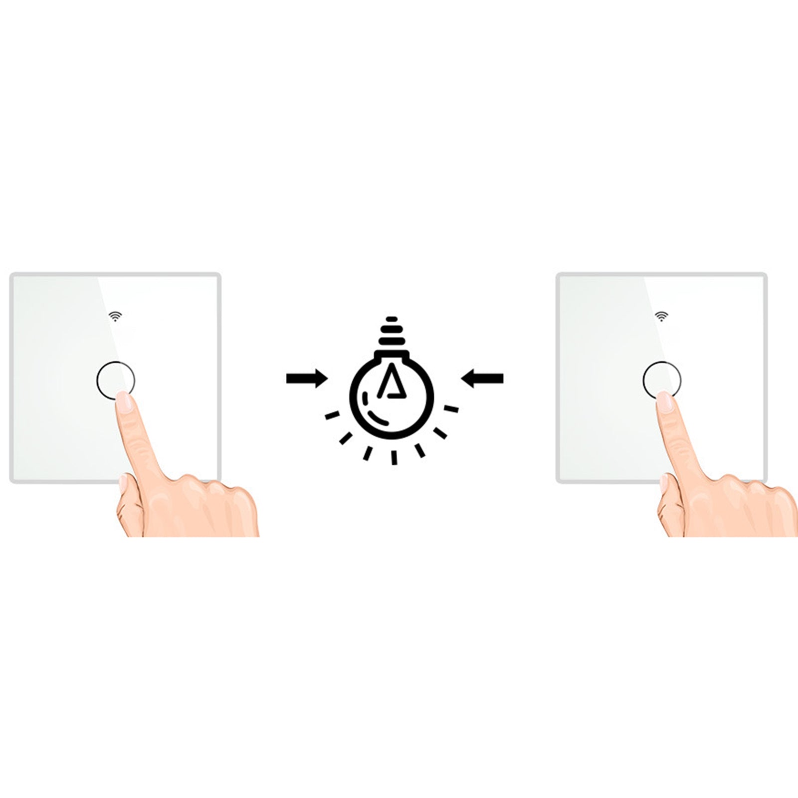 Smart Light Switch Remote Conrol Timing Setting Family Sharing Controler 1 Way White