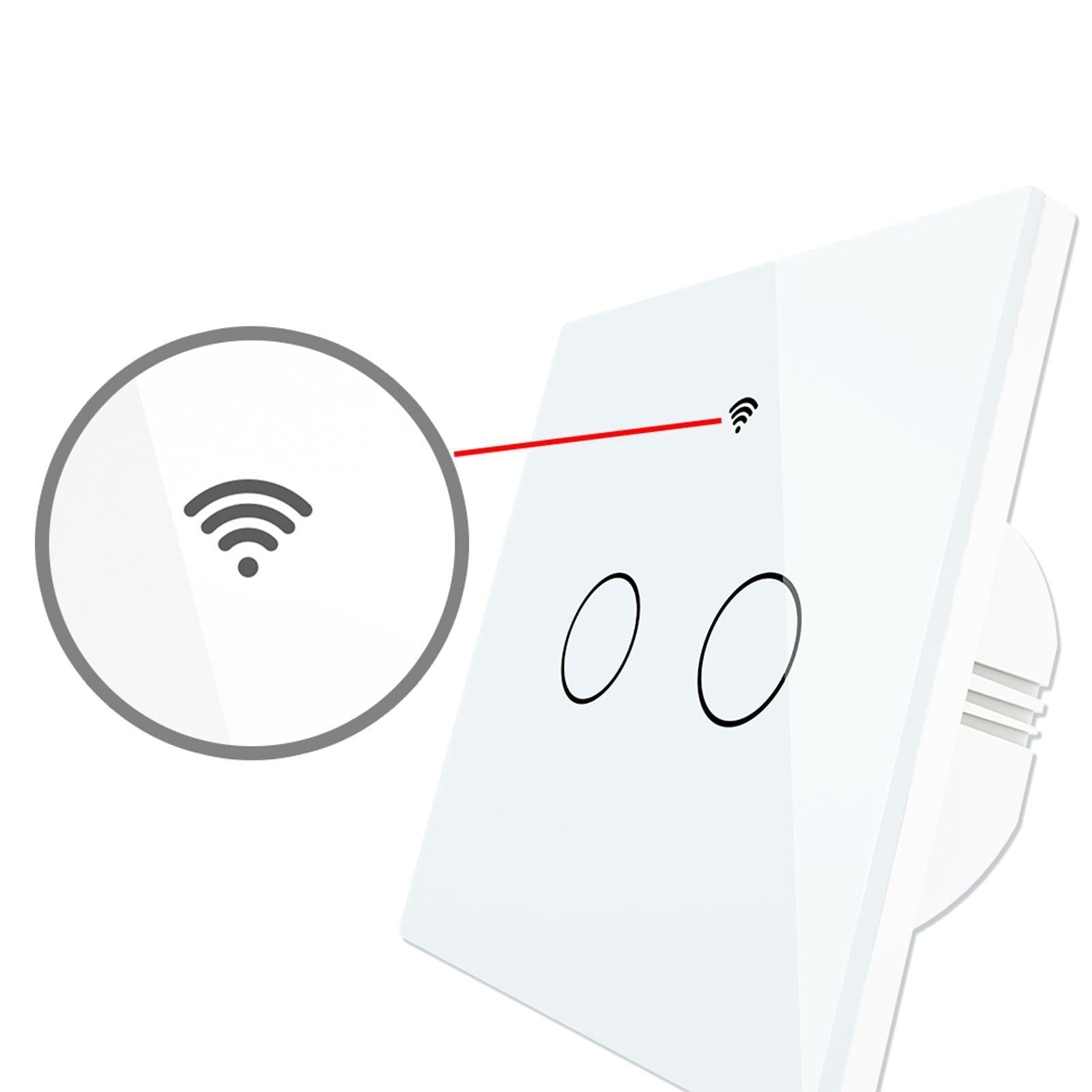 Smart Light Switch Remote Conrol Timing Setting Family Sharing Controler 2 Way White