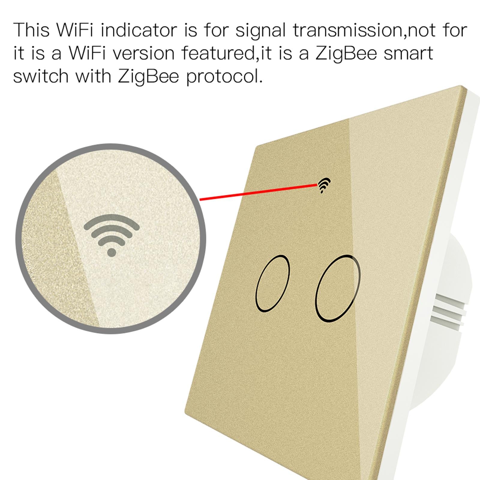 Smart Light Switch Remote Conrol Timing Setting Family Sharing Controler 2 Way Golden