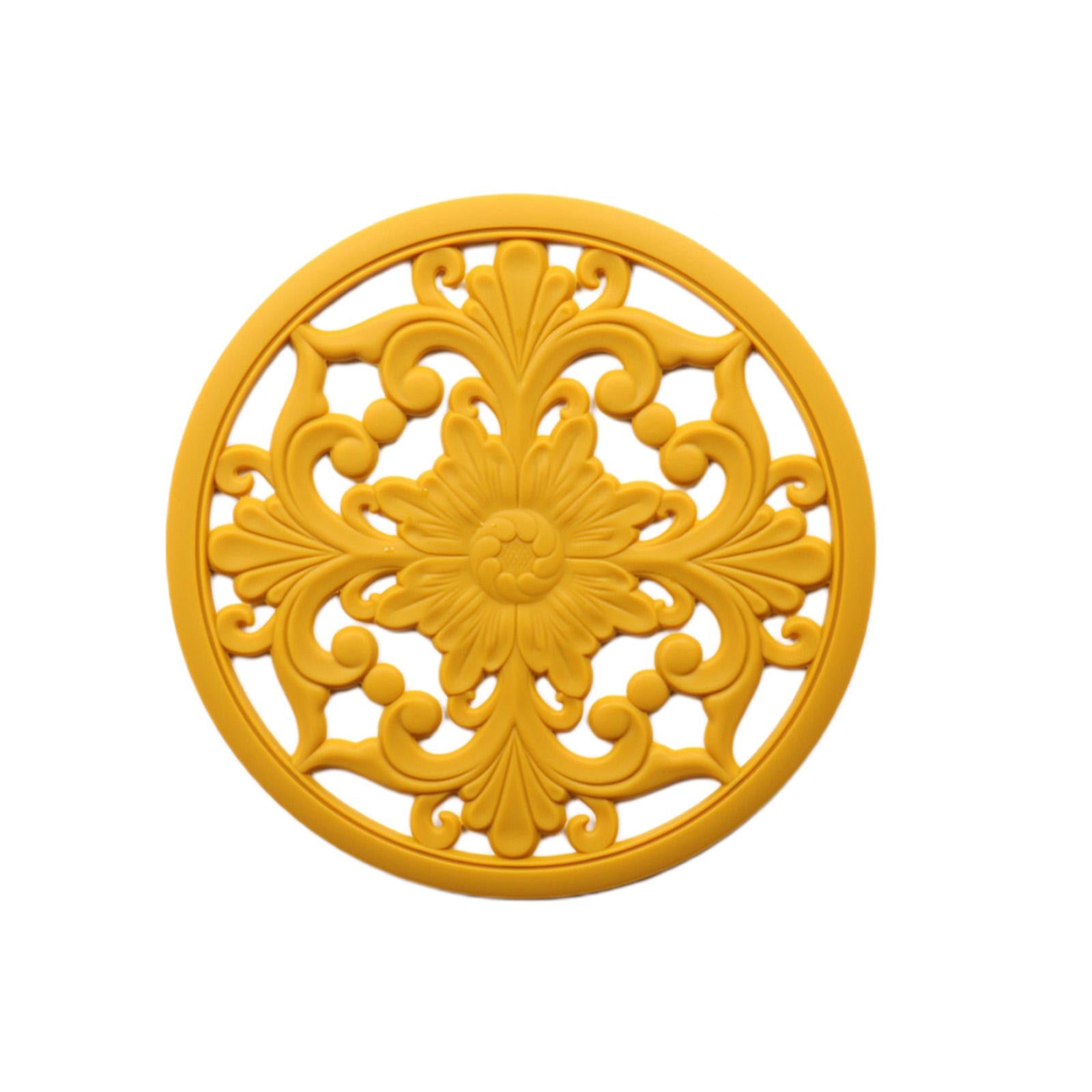 3/Set Heat-insulated Silicone Hot Pads Countertop Bowl Mat Trivet Yellow