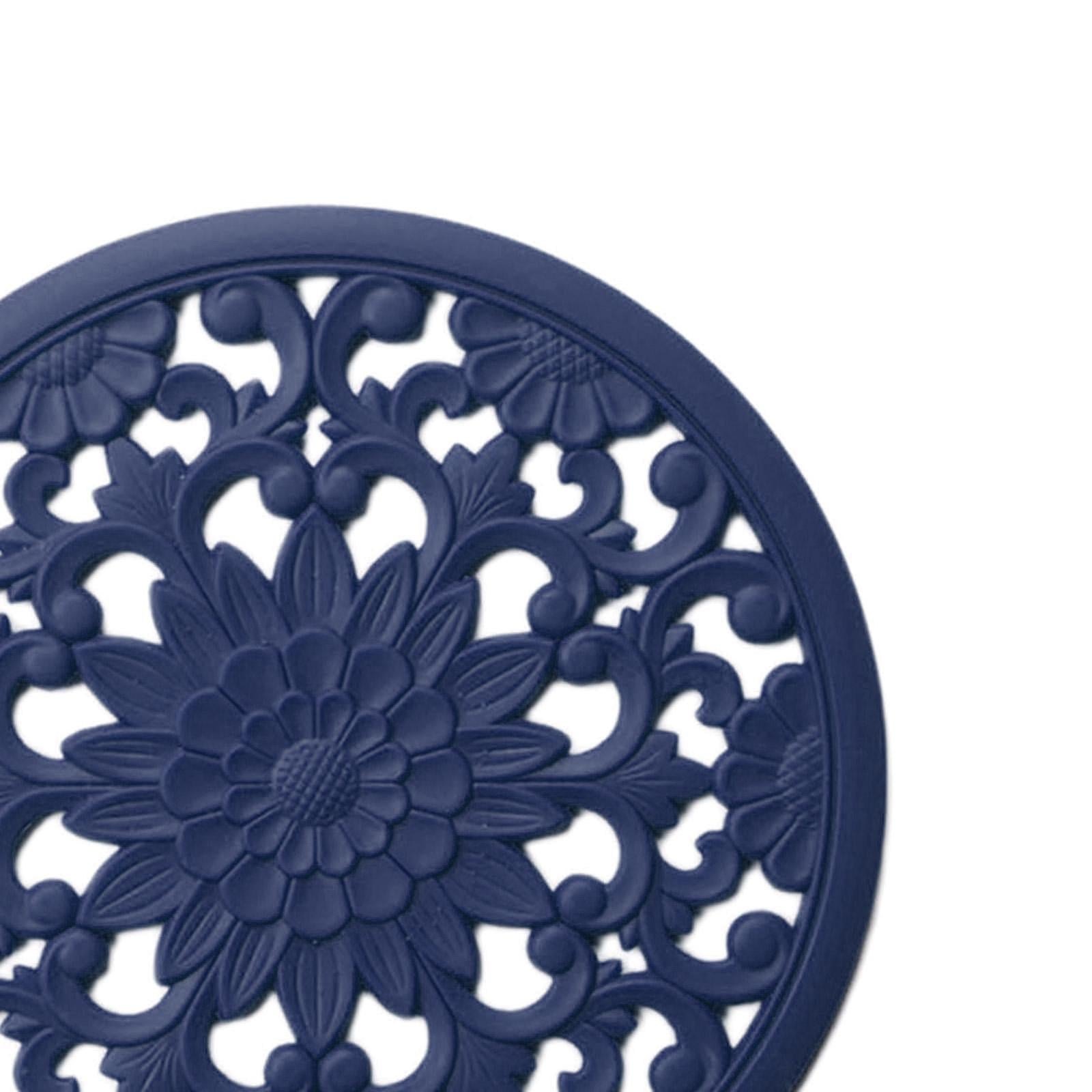 3/Set Heat-insulated Silicone Hot Pads Countertop Bowl Mat Trivet Blue