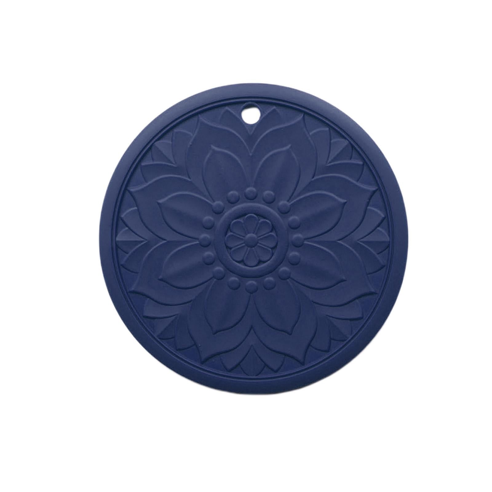 3/Set Heat-insulated Silicone Hot Pads Countertop Bowl Mat Trivet Blue