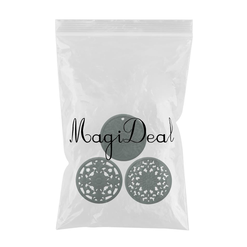 3/Set Heat-insulated Silicone Hot Pads Countertop Bowl Mat Trivet Green