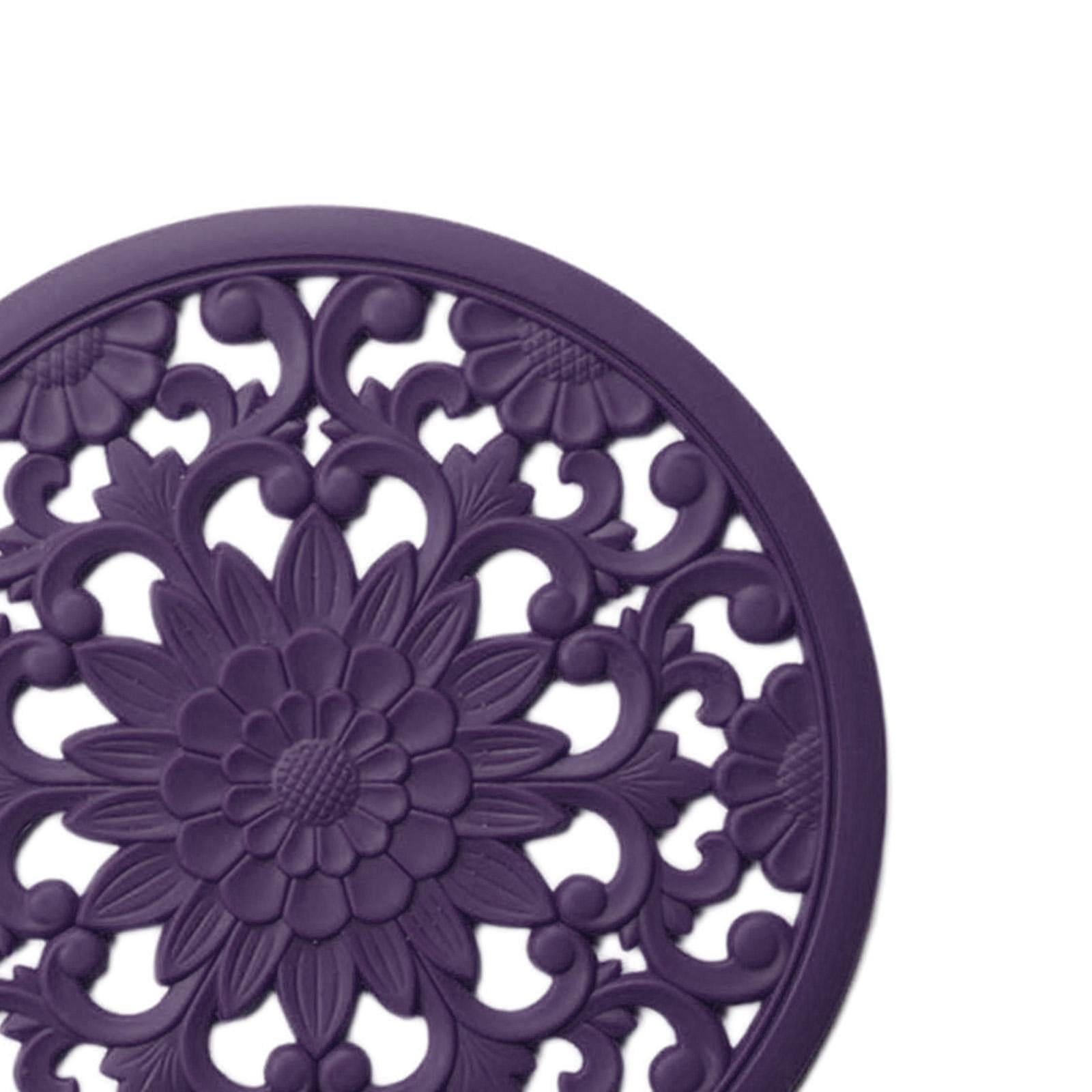 3/Set Heat-insulated Silicone Hot Pads Countertop Bowl Mat Trivet Purple