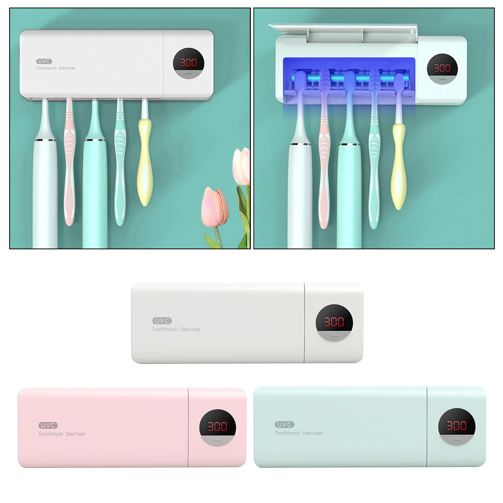 UV Disinfection Toothbrush Sanitizer 5 Slots Fits Most Toothbrushes White