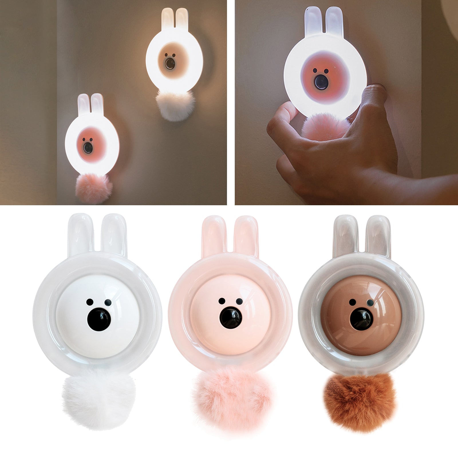 Cute Night Light for Hallway Bathroom Bedroom Children Girl Women Lady white