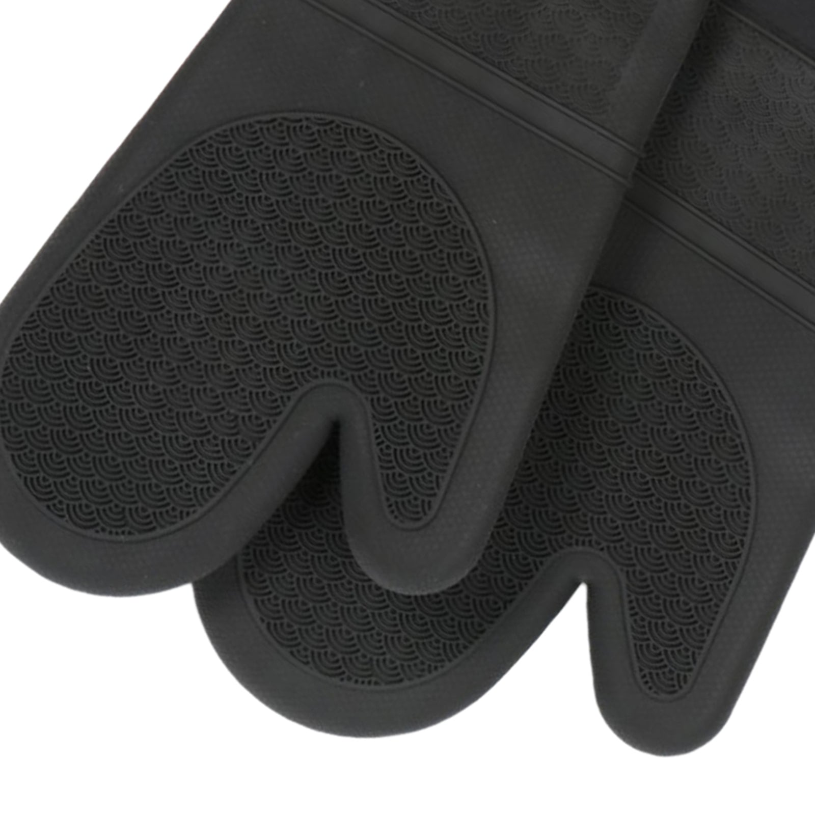 2PCS Premium Oven Mitts Pot Holders Tool Pads for Grilling Cooking BBQ Black