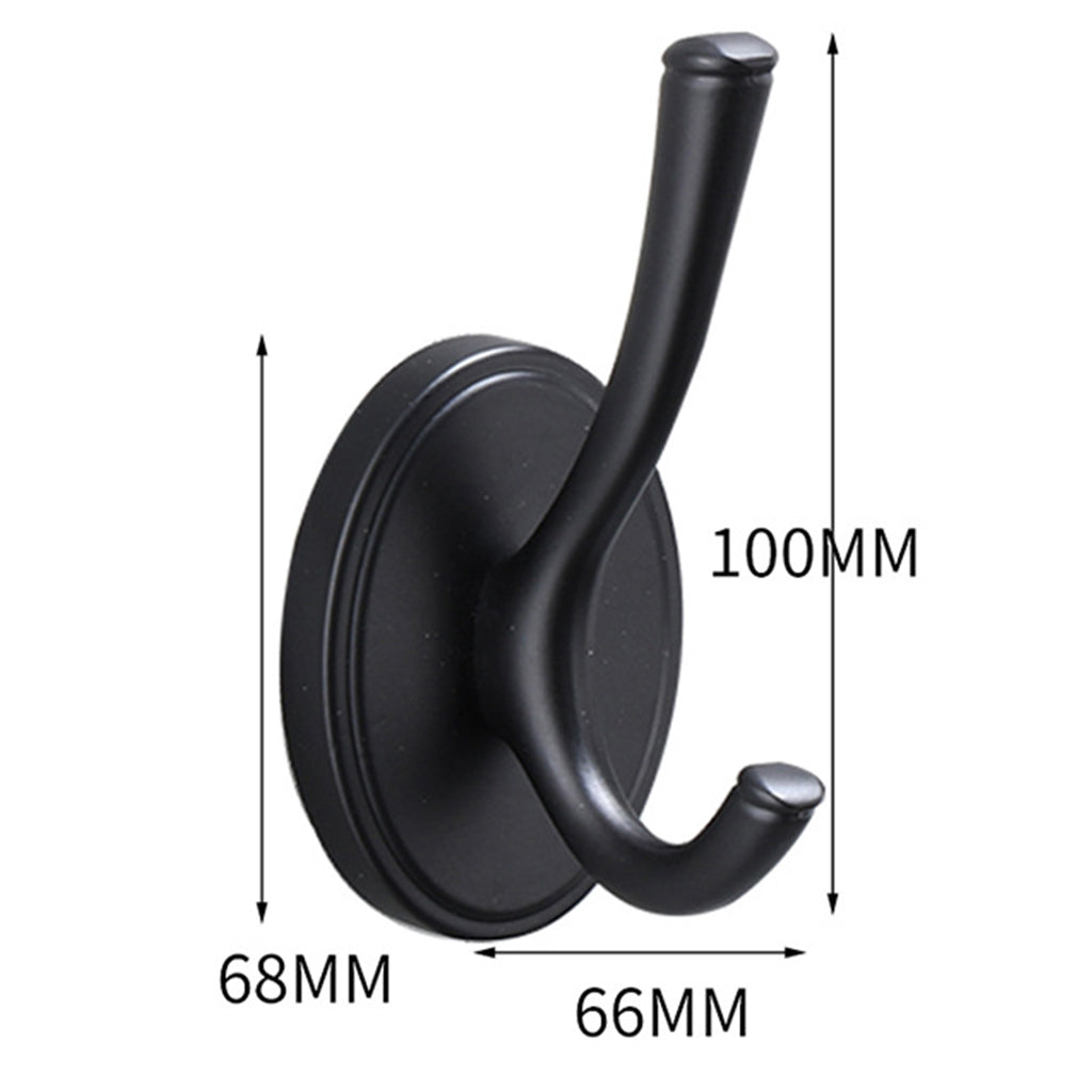 Small Coat Hook Wall Mounted Punch-free Robe Hat Key Heavy Duty Gadgets Black