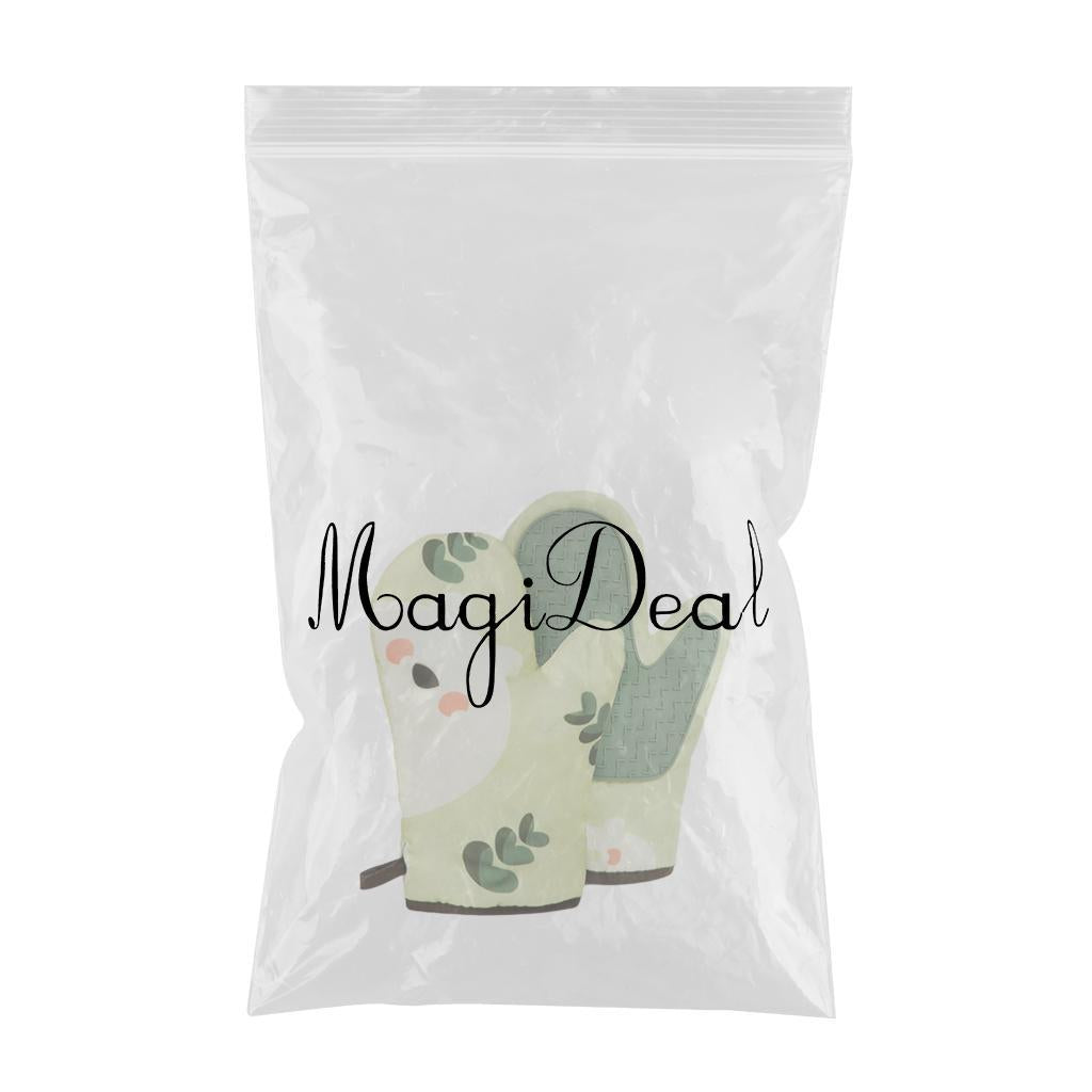 1 Set Oven Mitts Barbecue Gloves Baking Gloves Anti-Hot Kitchen Cooking Tool Matcha Green