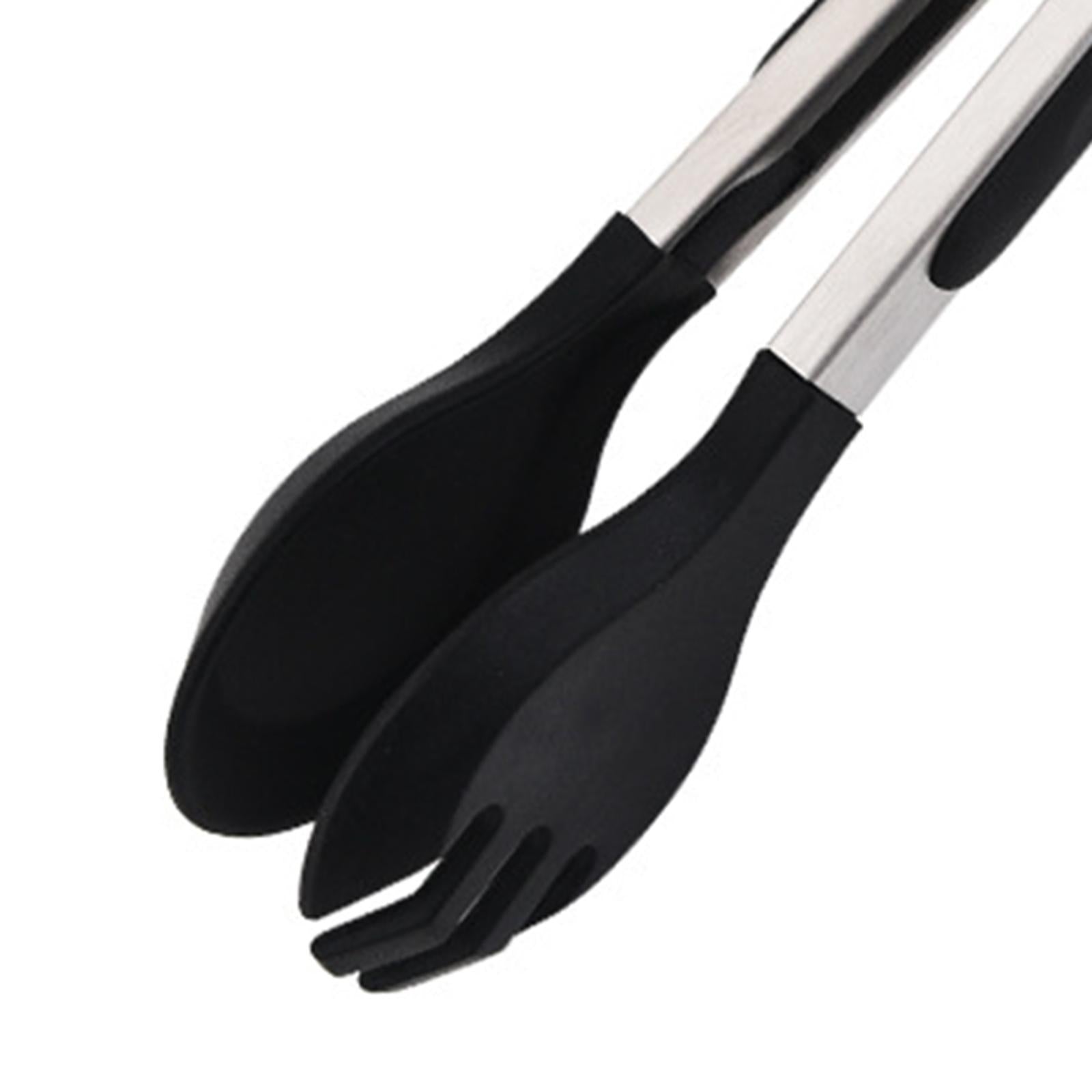 Kitchen Tongs Pack of 3 Salad BBQ Grilling for Buffets Kitchen Cookware Black
