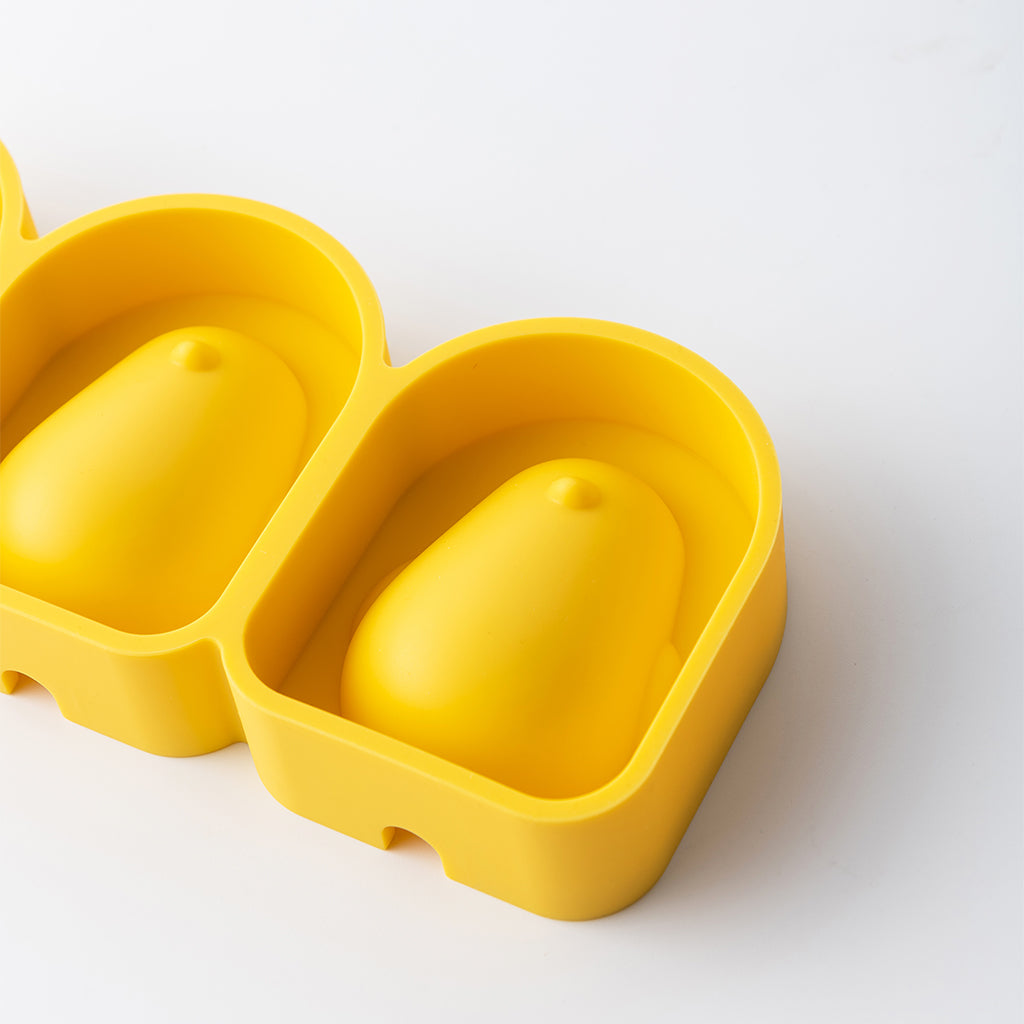 Cute Cartoon Popsicle Molds Bird-shaped 3 Cell Homemade Ice Cream Home Yellow