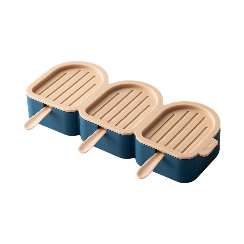 Cute Cartoon Popsicle Molds Bird-shaped 3 Cell Homemade Ice Cream Home Blue