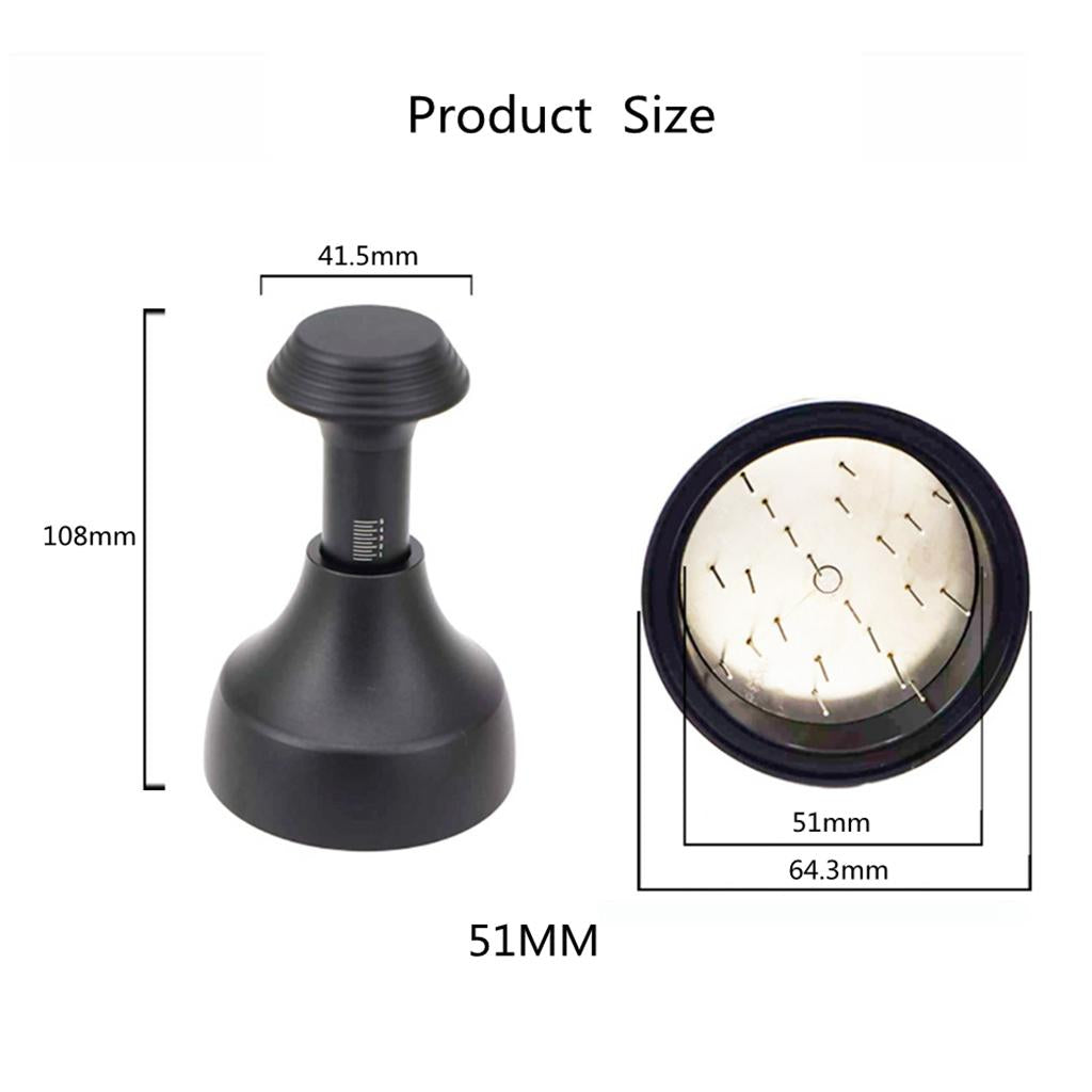 1pc 51mm Needle Coffee Tamper Needle Type Distributor Dispensing for Bar black