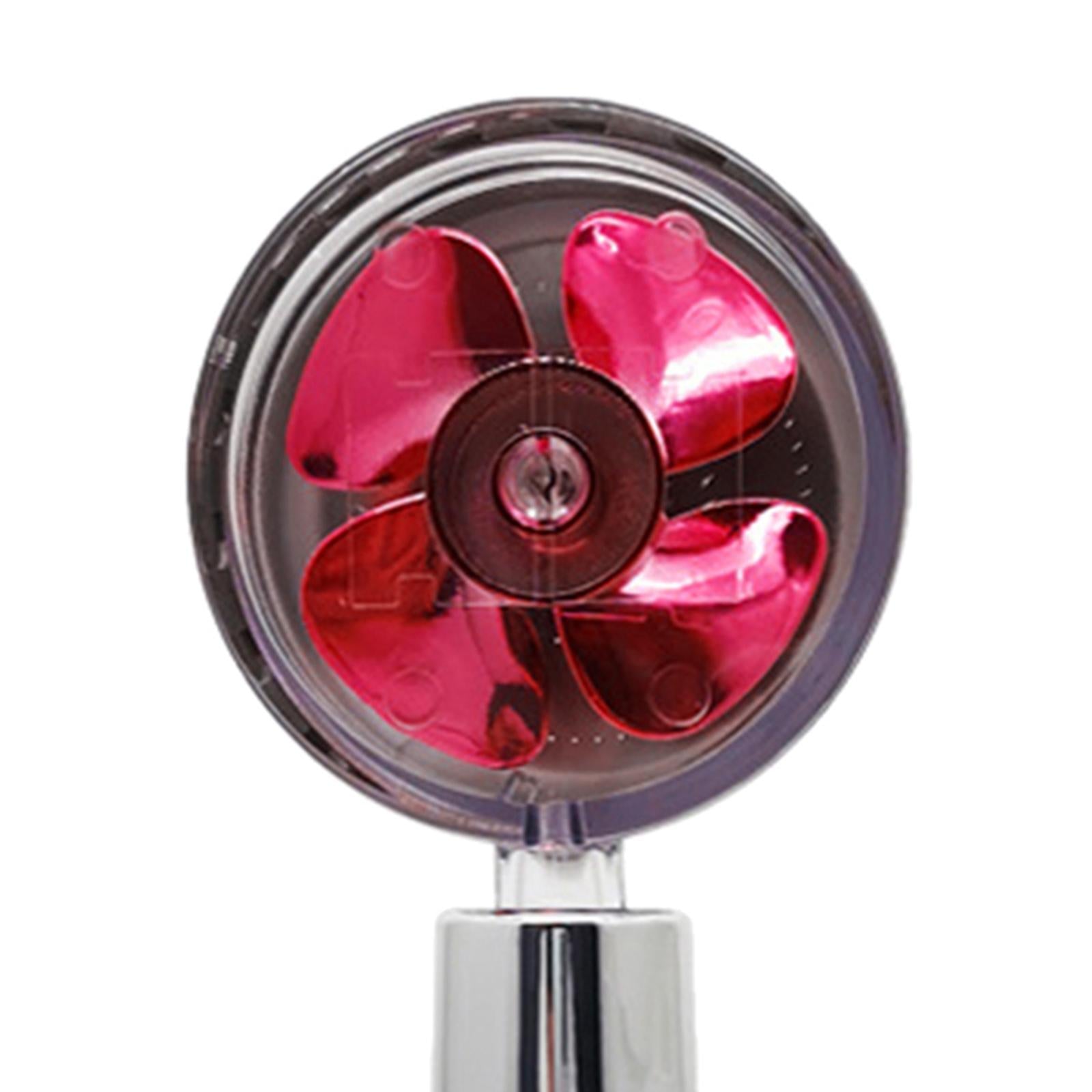 Pressurized Shower Head Rotating with Small Fan Bathroom Accs Easy Install red