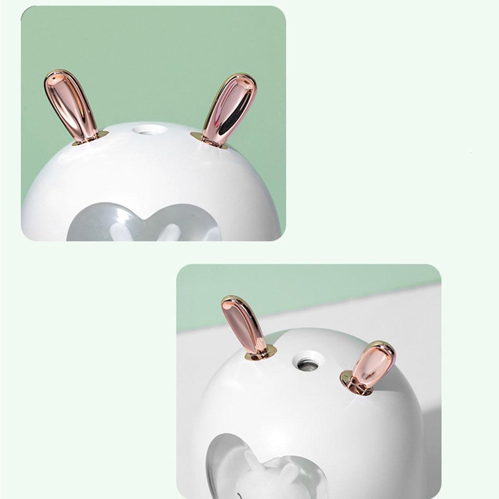 Cute Pet Air Humidifier 300ml Cool Mist Aroma Colorful LED Lamp for Office White