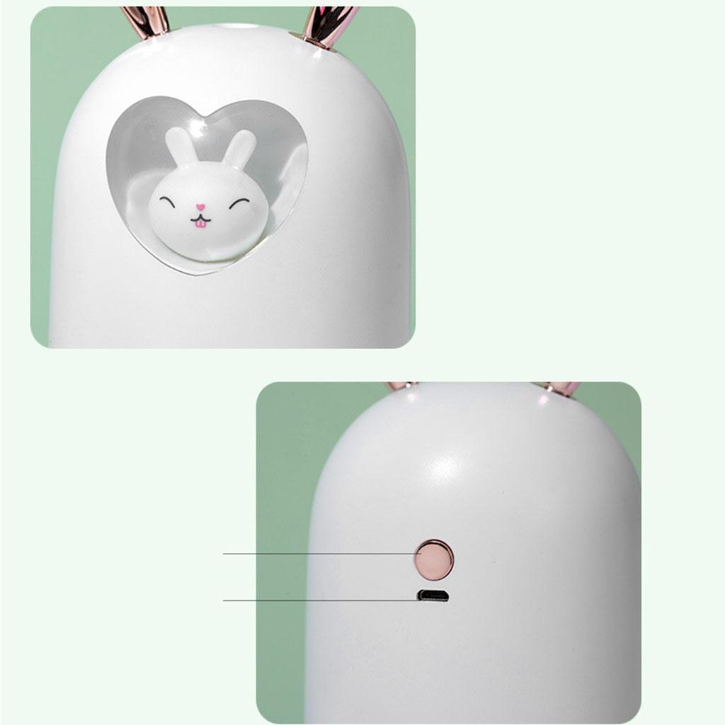 Cute Pet Air Humidifier 300ml Cool Mist Aroma Colorful LED Lamp for Office White