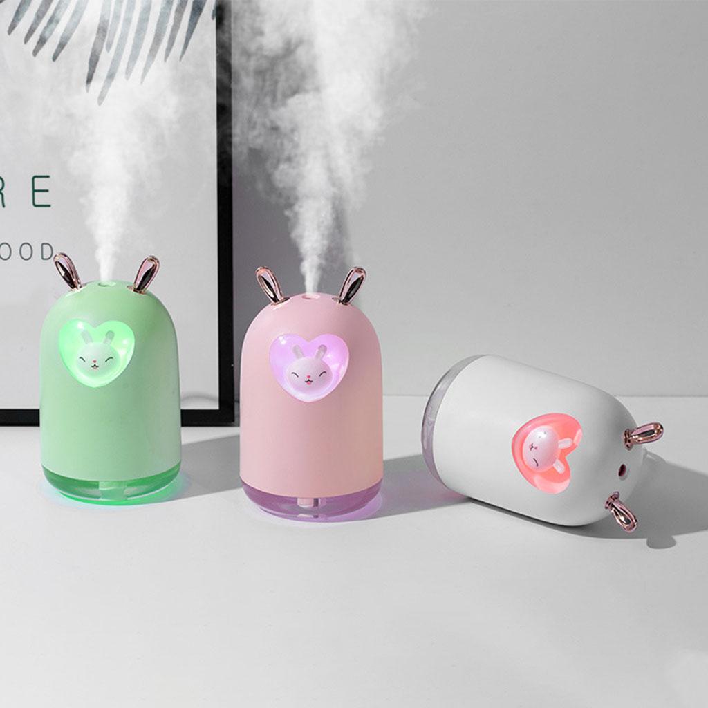 Cute Pet Air Humidifier 300ml Cool Mist Aroma Colorful LED Lamp for Office White