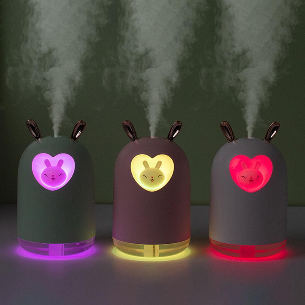 Cute Pet Air Humidifier 300ml Cool Mist Aroma Colorful LED Lamp for Office Green