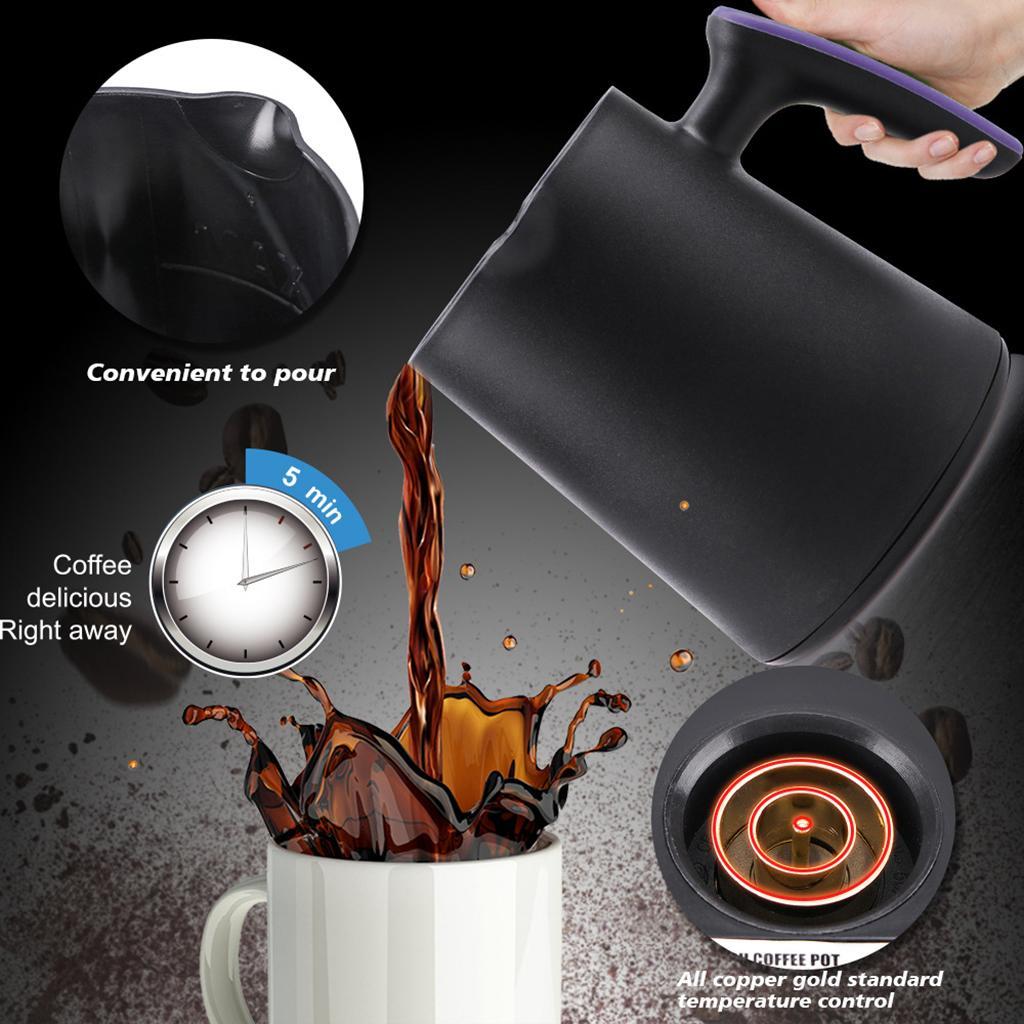 Heating Stainless Steel Coffee Maker Espresso Coffee Boiling Tea for Home Purple