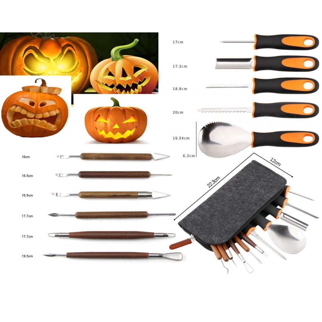 Precision Pumpkin Carving Craft Tool Set Engraving Knives 11PCS Felt Bag