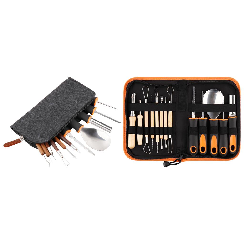 Precision Pumpkin Carving Craft Tool Set Engraving Knives 11PCS Felt Bag