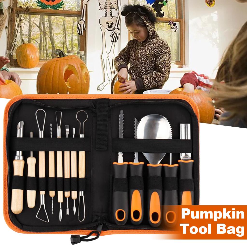 Precision Pumpkin Carving Craft Tool Set Engraving Knives 13PCS Storage Bag