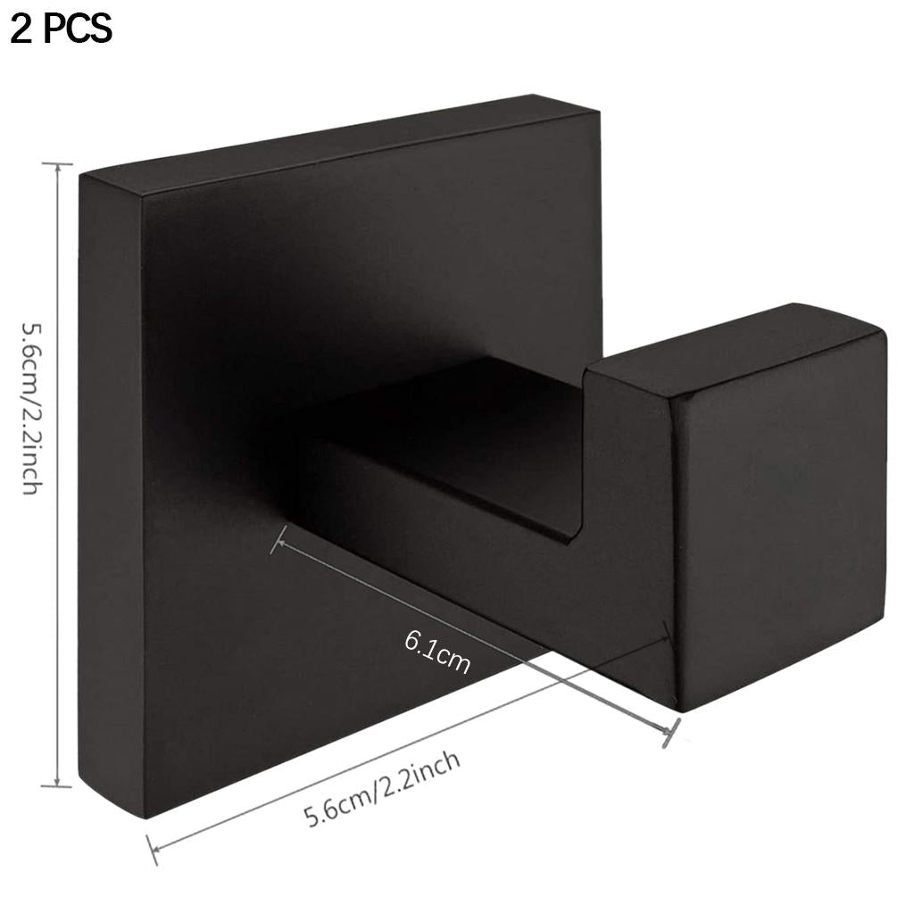 Self-Adhesive Hook Kitchen Bathroom Wall Stainless Steel Sticky Hanger Black