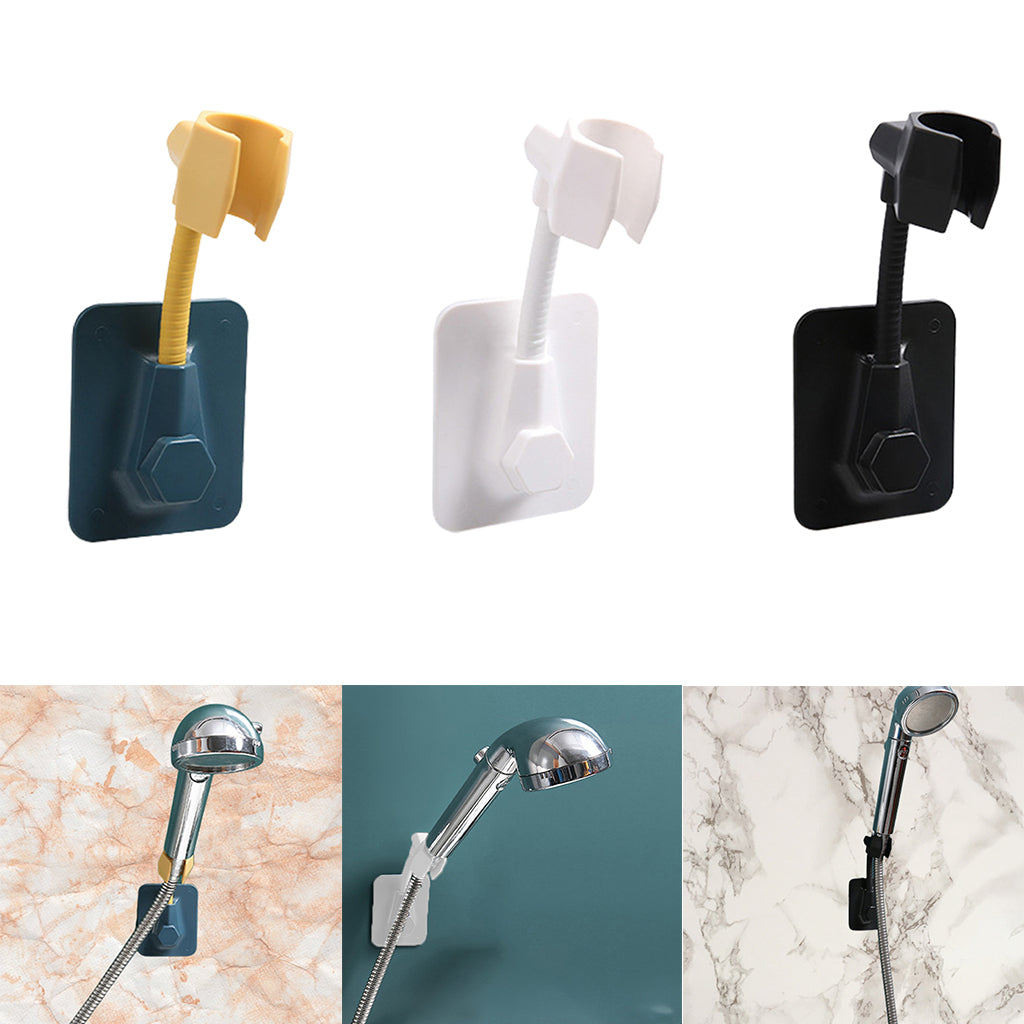 Adjustable Shower Head Holder Bathroom Wall Mount Bracket Stand Black