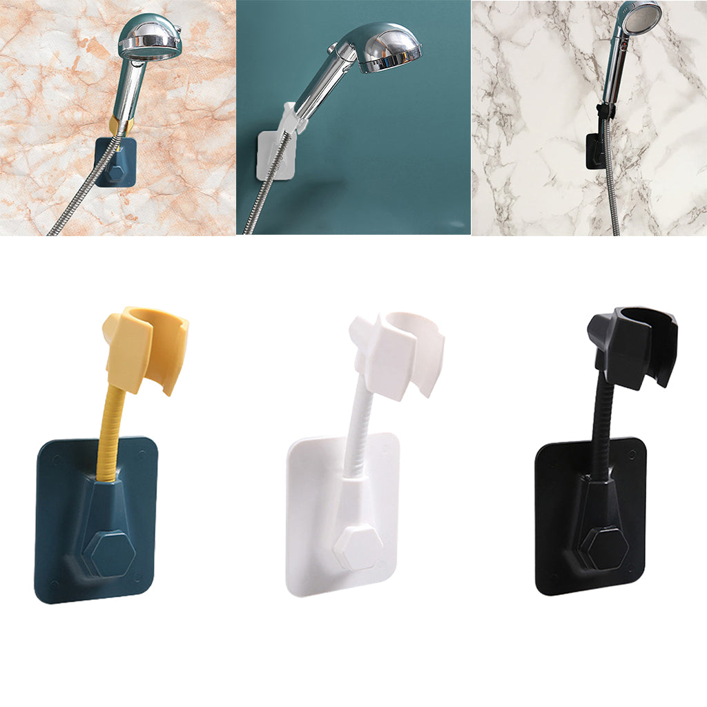 Adjustable Shower Head Holder Bathroom Wall Mount Bracket Stand Black