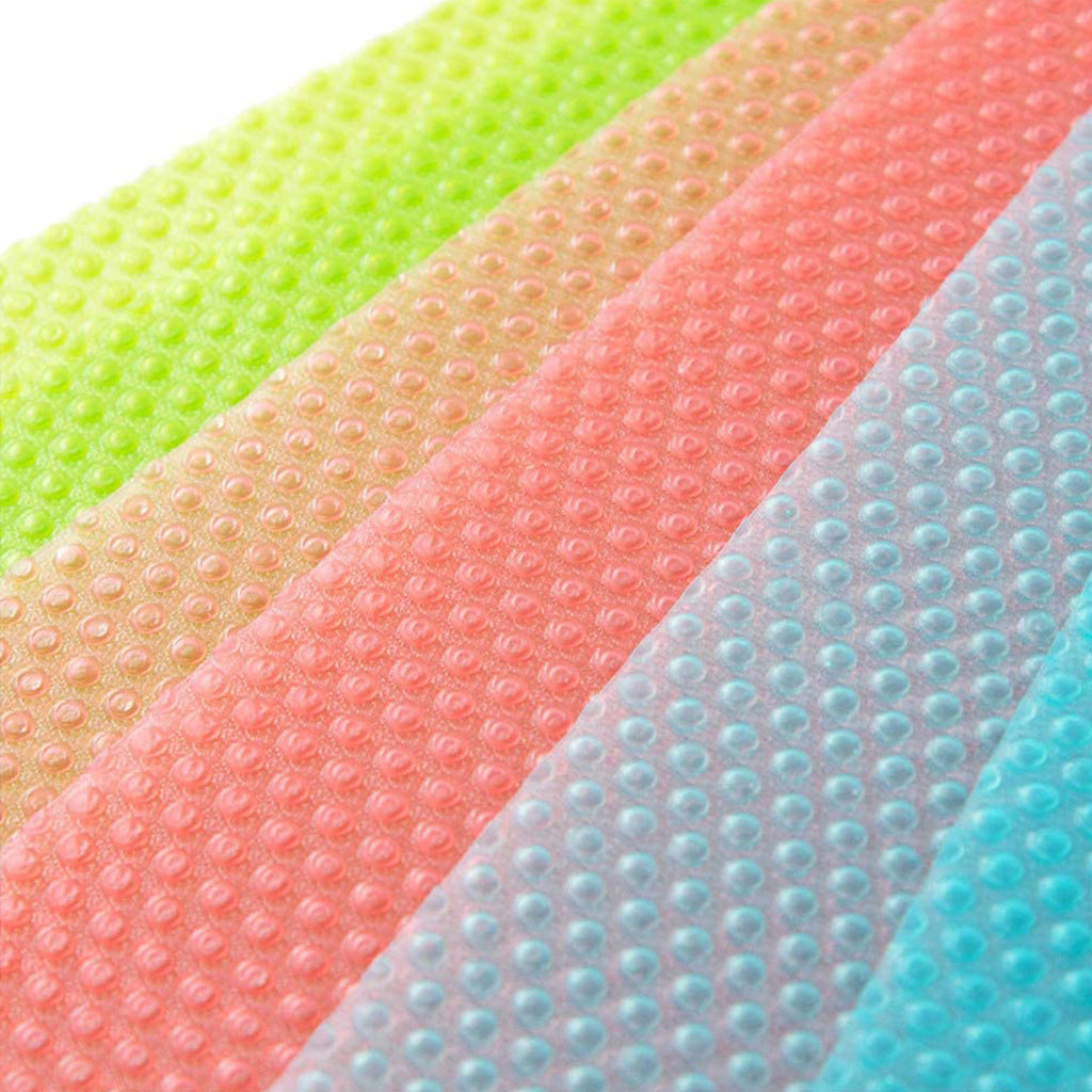 12 Pieces Refrigerator Mats Liners Washable Shelf Fridge Drawer Pad