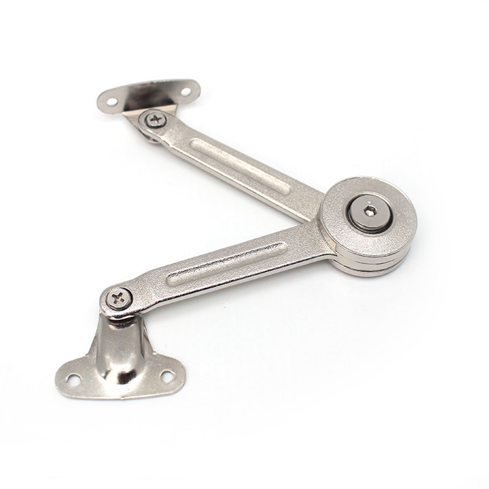 2x Cabinet Cupboard Door Lift Up Strut Lid Flap Stay Support Chrome Hinge A