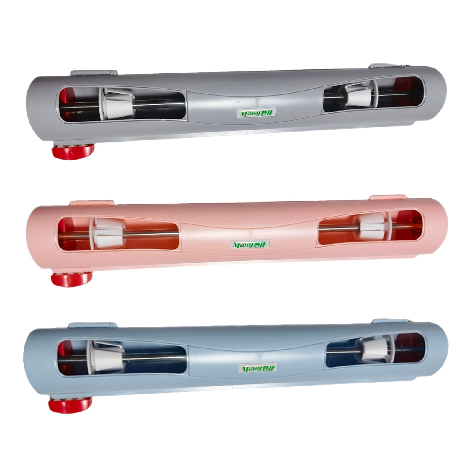 Refillable Wrap Foil Dispenser Magnetic Cling Film Cutter Kitchen Organizer pink