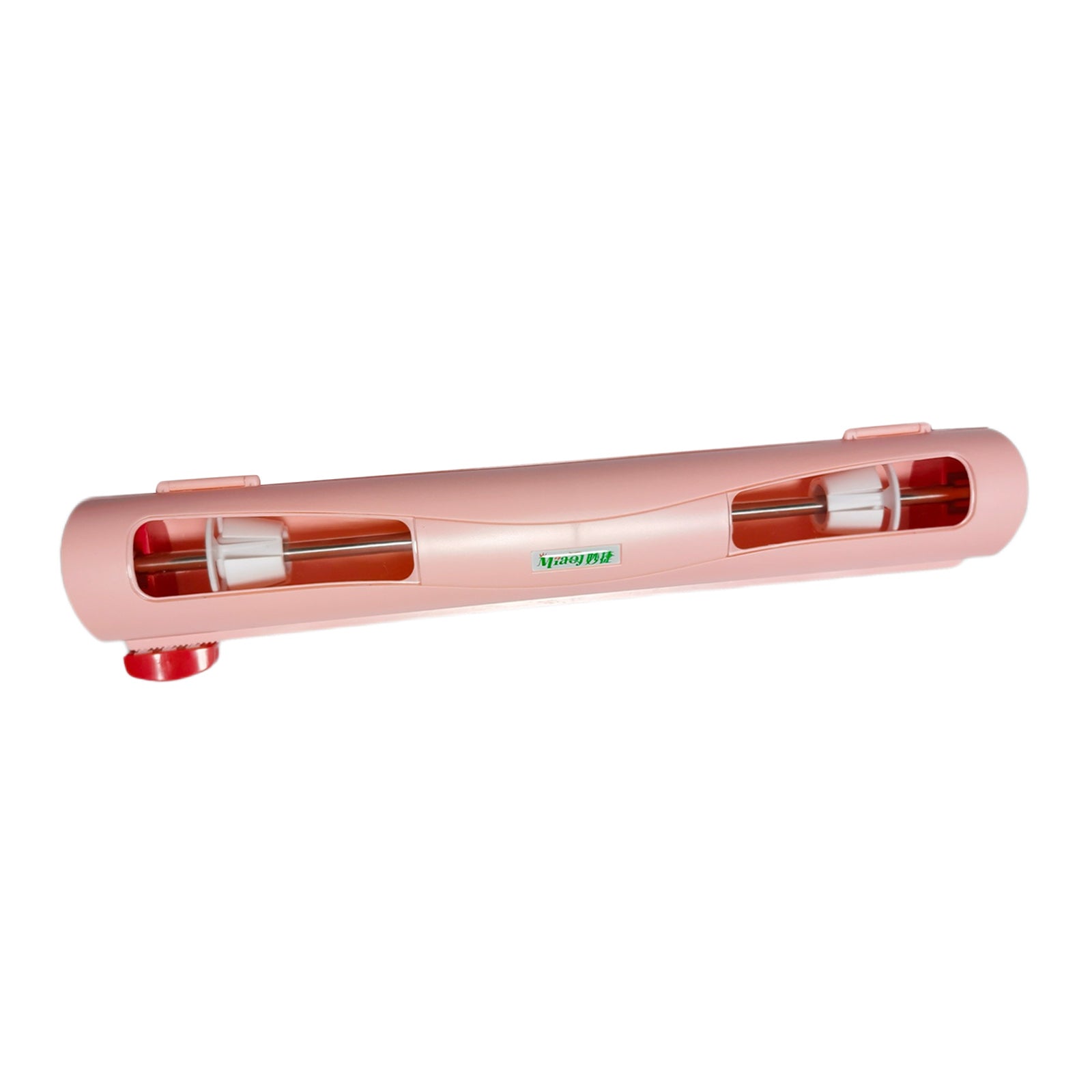 Refillable Wrap Foil Dispenser Magnetic Cling Film Cutter Kitchen Organizer pink