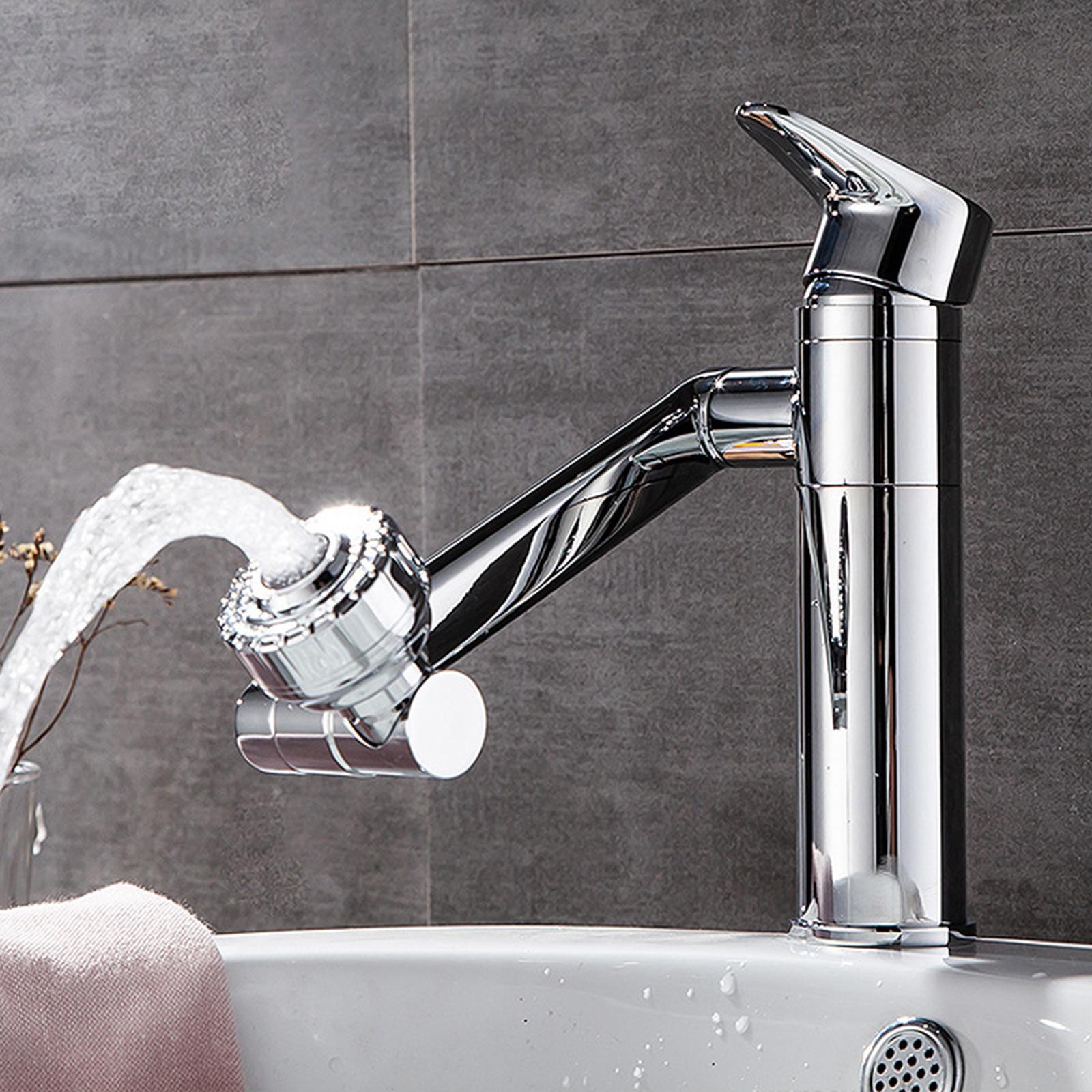 Bathroom Sink Faucet Water Tap Basin Faucet for Bathroom Silver Hose