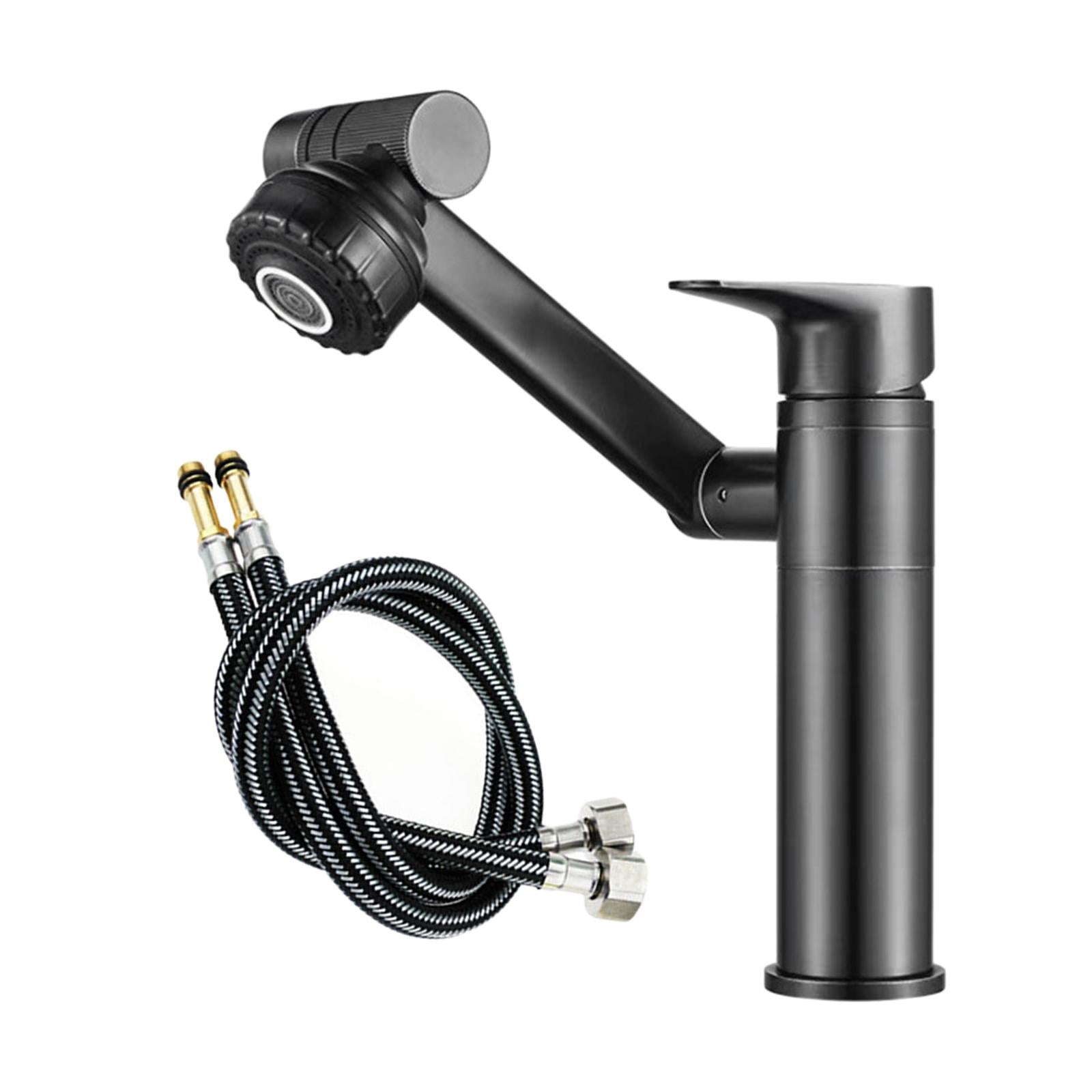 Bathroom Sink Faucet Water Tap Basin Faucet for Bathroom Black Hose