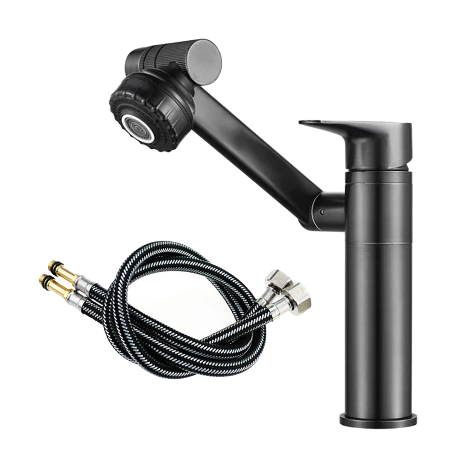 Bathroom Sink Faucet Water Tap Basin Faucet for Bathroom Black Hose